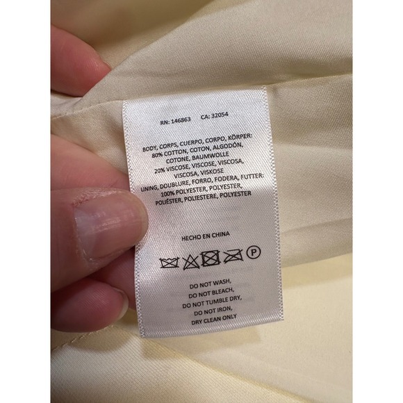 Mare Mare Ivory Peplum Top Sleeveless Zip Back Pleated Pockets Size M - Picture 7 of 8